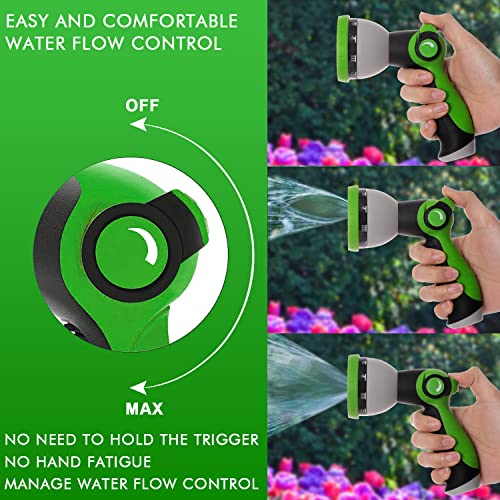 Heavy Duty Garden Hose 5/8" Super Flexible Water Hose With 10 Function Sprayer Nozzle 3/4" Solid Fittings Leakproof Hose 450 Burst Psi Watering Pipe Car Wash (50Ft, Black+Green) #TOP1