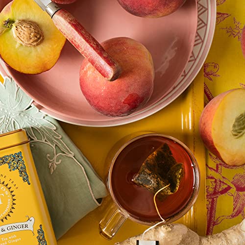 Image of Harney & Sons Peaches & Ginger Black Tea, 20ct sachet tin (Pack of 2)