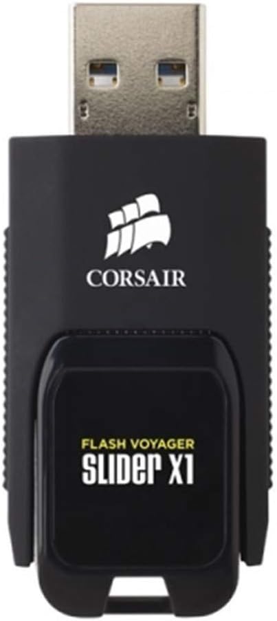 Corsair (CMFSL3X1-64GB) Flash Voyager Slider X1 64GB USB 3.0 Capless Sliding Flash Drive,Black