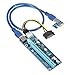 QNINE PCIe Riser 8 Pack, GPU Riser Adapter Card, PCI Express 1X to 16X Extender, Mining Graphics Card USB 3.0 Extension, 6pin MOLEX to SATA Power Cable for Ethereum Bitcoin Litecoin Device