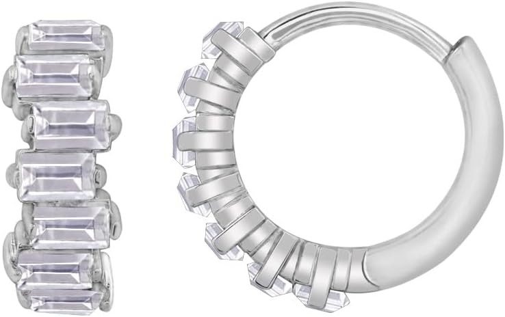 Amazon Essentials Baguette Stack Huggie Hoop Earrings