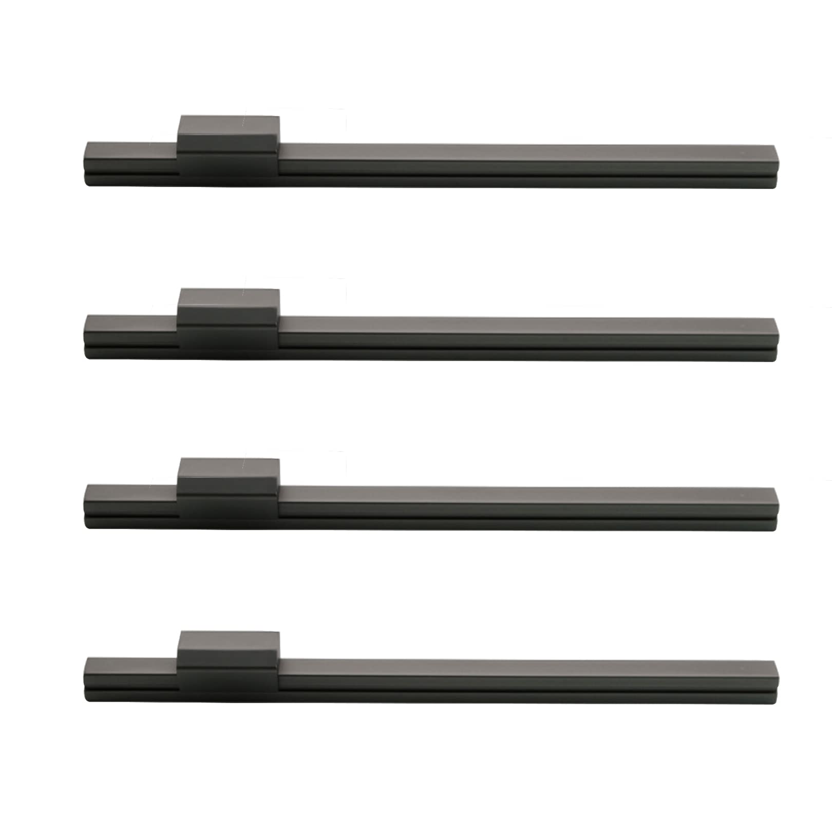 Poignées armoire gris en alu (lot de 4) pour tiroir cuisine