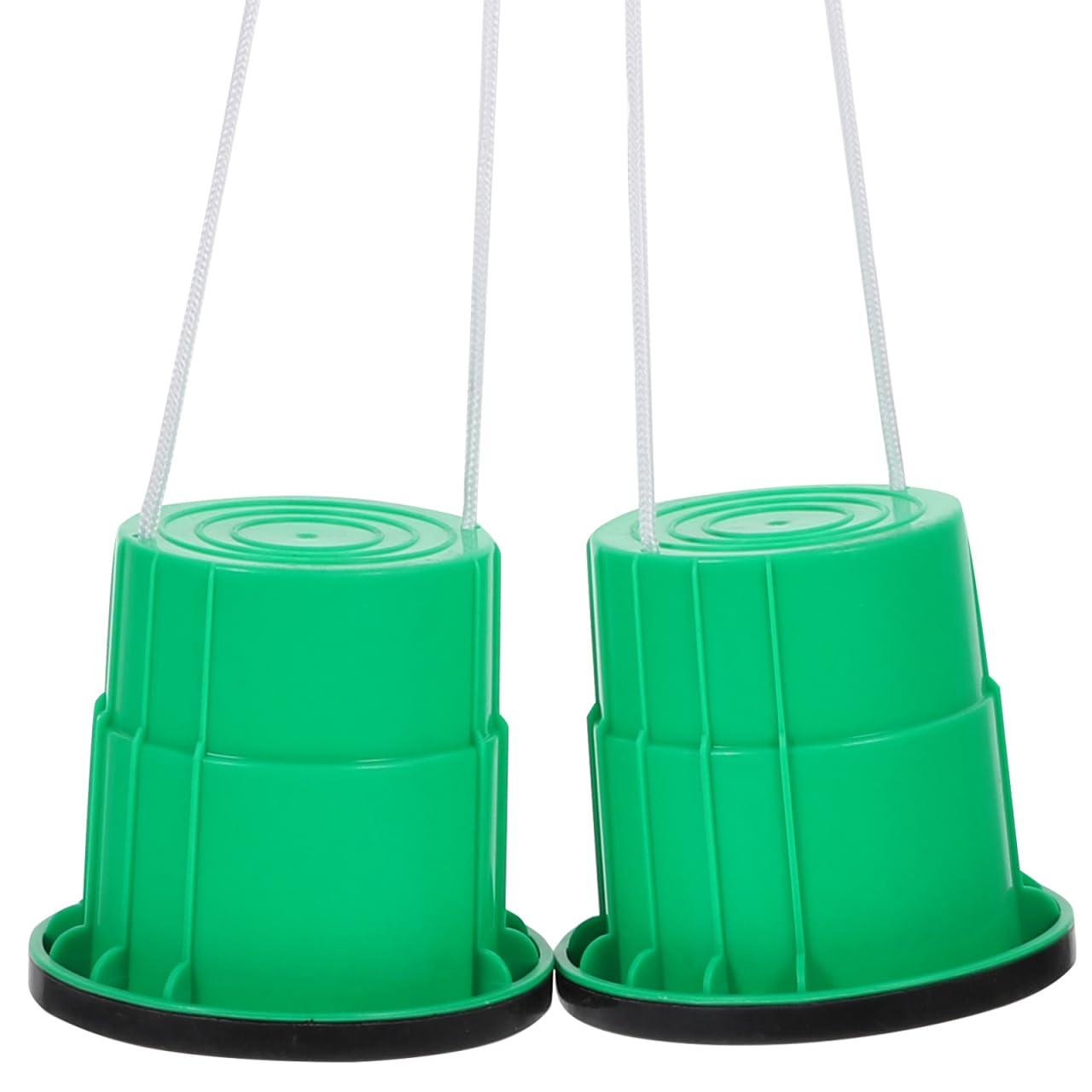 Abaodam Lot de 2 Échasses pour Garçon et Filles Vertes, Jouets D'entraînement à L'équilibre Antidérapants en Plastique Robuste, Adaptés aux Jeux en Extérieur Développement Sensoriel
