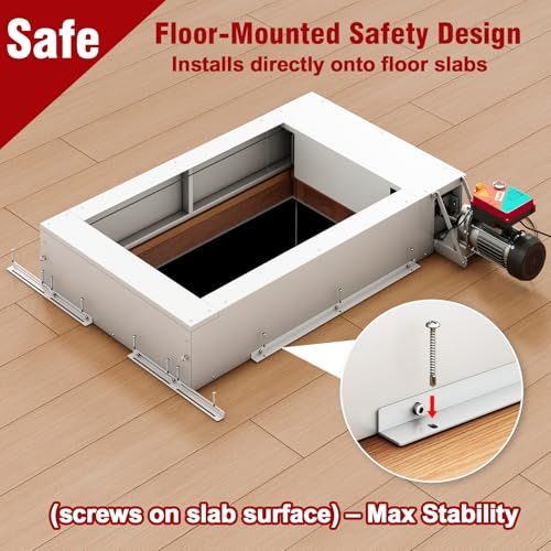 Image of Electric Attic Lift for Garage Storage, Dual Wired /Wireless Remote for Attic Lift, 220 lb Capacity & 13 ft Lift Height, Heavy Duty for Garage & Warehouse