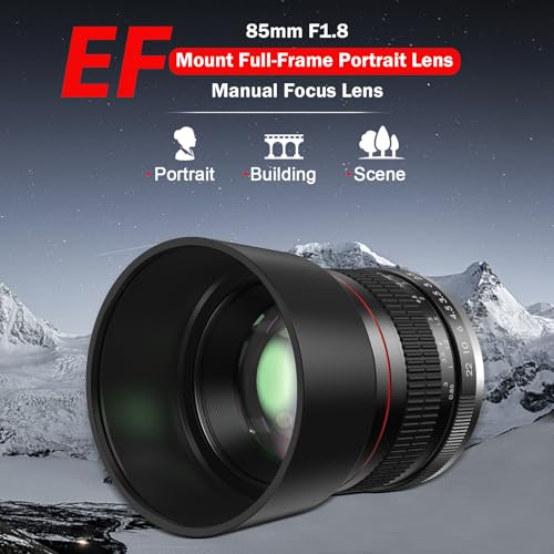 85mm f1.8 Portrait Lens EF Lens for Canon, Manual Focus (MF) for Canon EOS Rebel T8i T7i T7 T6 T6s T6i SL3 SL2 90D 80D 77D 4000D EOS-1D X Mark III/II, 5D Mark IV, 6D Mark II etc (EF Mount) by BENOISON - Used condition - Image 3