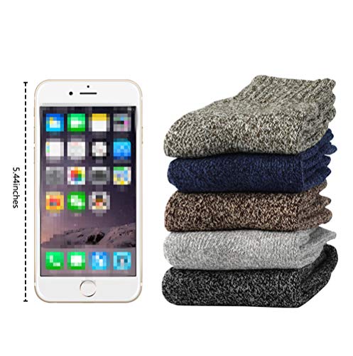 Jeasona Womens Wool Socks Thick Warm Winter Vintage Knit Thermal Gifts (Multicolored Dark) #TOP2