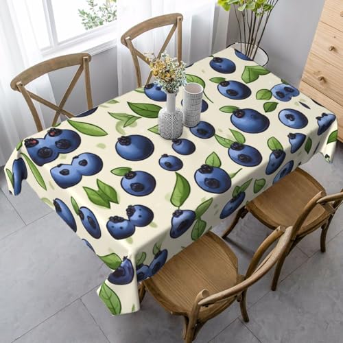 XTYGETY Blueberry Pattern03 Nappe de table rectangulaire en velours pour intérieur ou extérieur Motif peau de pêche