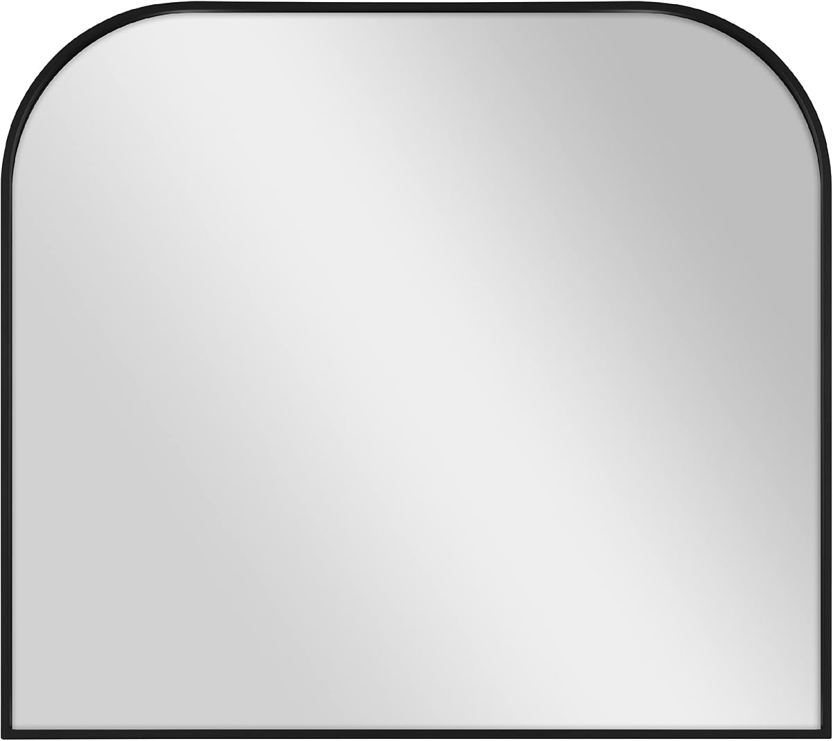 MCS Master & Co. Espejo de pared grande de metal moderno, espejo de arco minimalista para decoración del hogar para sala de estar, dormitorio o baño, 36 por 32 pulgadas, negro