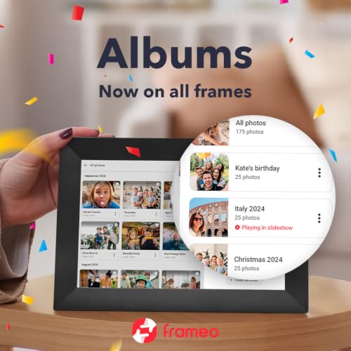 Image of 32GB FRAMEO 10.1 Inch Smart WiFi Digital Photo Frame | 1280x800 HD IPS Touchscreen , 32GB Large Storage, Auto Rotate,Share Moments Instantly via Frameo App from Anywhere
