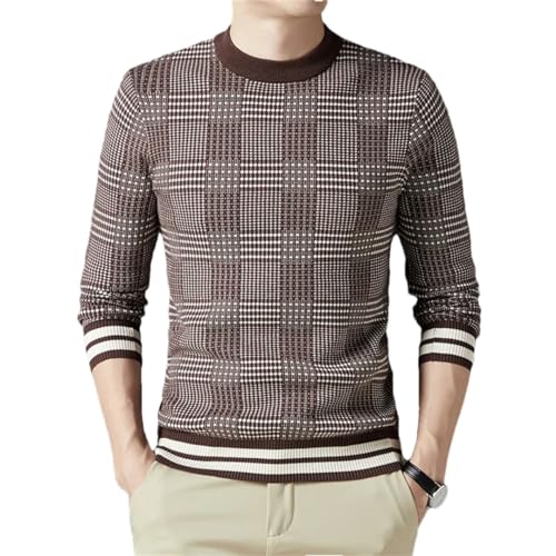 Classic O-Neck Jacquard Men's Jumper Autumn and Winter Fashion Business Casual Wool Knitwear Sweater