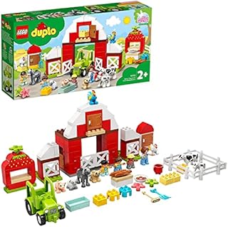 LEGO 10952 DUPLO Town Barn, Tractor & Farm Animal Care Toy for Toddlers Boys Girls 2 Plus Years Old, with Horse, Pig and Cow Figures