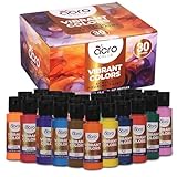 Acrylic Pouring Paint Set - 30 Basic, Neon, Metallic, and Pastel Colors - Easy To Use & Ready To Pour Acrylic Paint for Canvas, Paper, Wood, and More - 2 Ounce Bottles