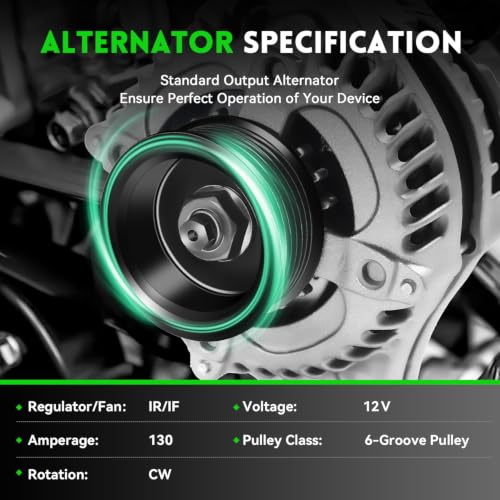 Image of 11150N Alternator Fit for 2005-2007 Honda Odyssey, 2005-2008 Pilot, 2006-2008 Ridgeline, 2003-2009 Acura MDX 3.5L 3.7L, 2004-2008 TL, 2005-2008 RL, Replace# 31100-RDJ-A01 AND0339, 130Amp 12V