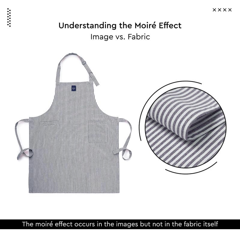 Encasa XO Adjustable Kitchen Cotton Apron With Pockets & Towel Holder Of Size 68x85 cm (Ticking Navy Blue) for Men & Women Chefs For Cooking & Baking in Home - Image 2