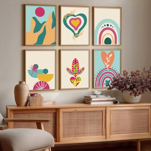 kotart Minimal Boho Framed Wall Art Paintings with Frame for Home...