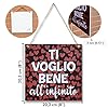 CARISPIBET Te Voglio Bene | segni di Decorazione della casa Regali Decorativi per Coppie Decorazioni per la casa segni di Cucina 20 x 20 cm #1