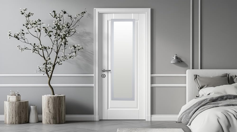 ReflexSales Overdoor Full Length Mirror Bath/Bed/Wardrobe/Door SmallFlat Grey