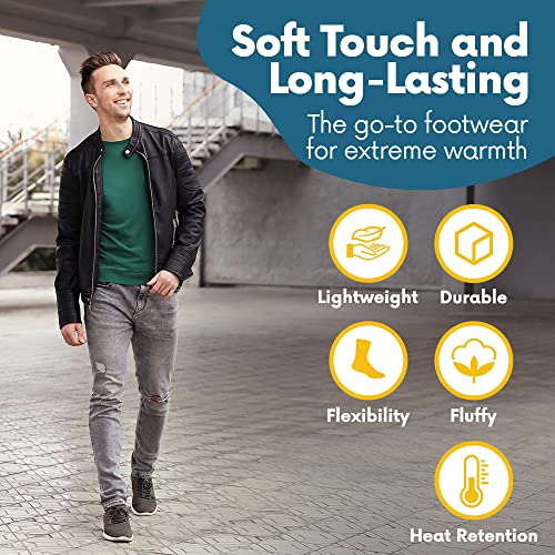 Debra Weitzner 5/6 Pairs Mens Fuzzy Socks Grip Socks Microfiber Plush Sleeping Socks Soft Anti-Skid Solid4