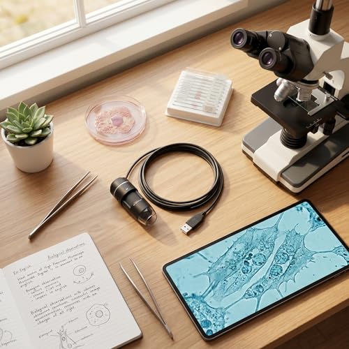 Cyfrowy Okular 92 MP, Elektroniczny Mikroskop z Kamerą USB, do Nauki i Badań Laboratoryjnych, Kompatybilny z Mikroskopami Stereo