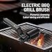Automatic Electric Grill Cleaner - Rechargeable BBQ Brush w/Stainless Steel Head & Abrasive Replacement, Outdoor Grill Scraper Tool (Black)