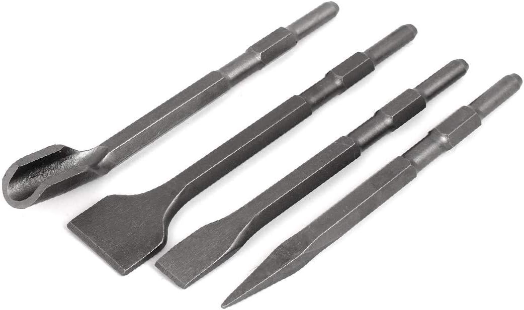 New Lon0167 Round SDS Featured Plus drill hole reliable efficacy Flat, Point, U-Shaped Bit Concrete Chisel Set 4 in 1(id:278 c3 fd 244)