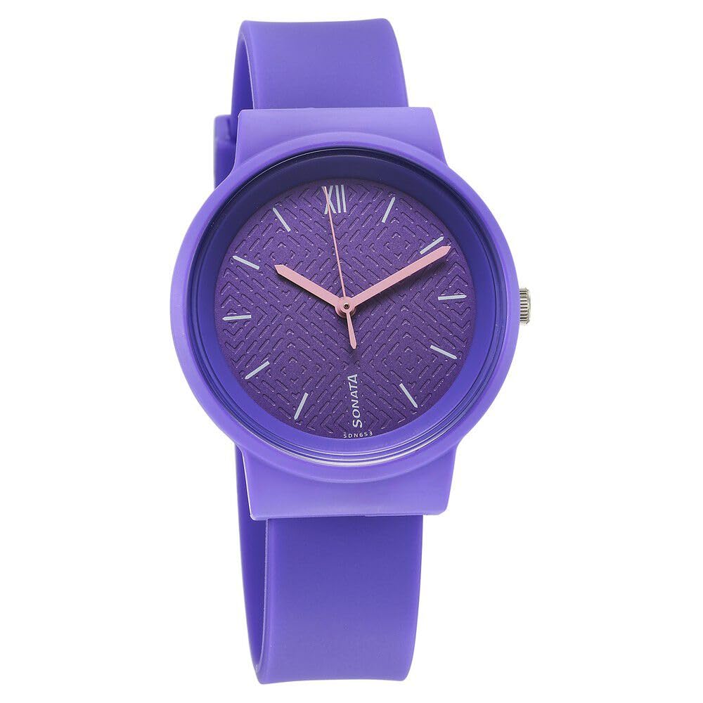Sonata Splash Quartz Analog Purple Dial Plastic Strap Watch for Women-87048PP02W (B0CSP4P8JT) Amazon Price History, Amazon Price Tracker