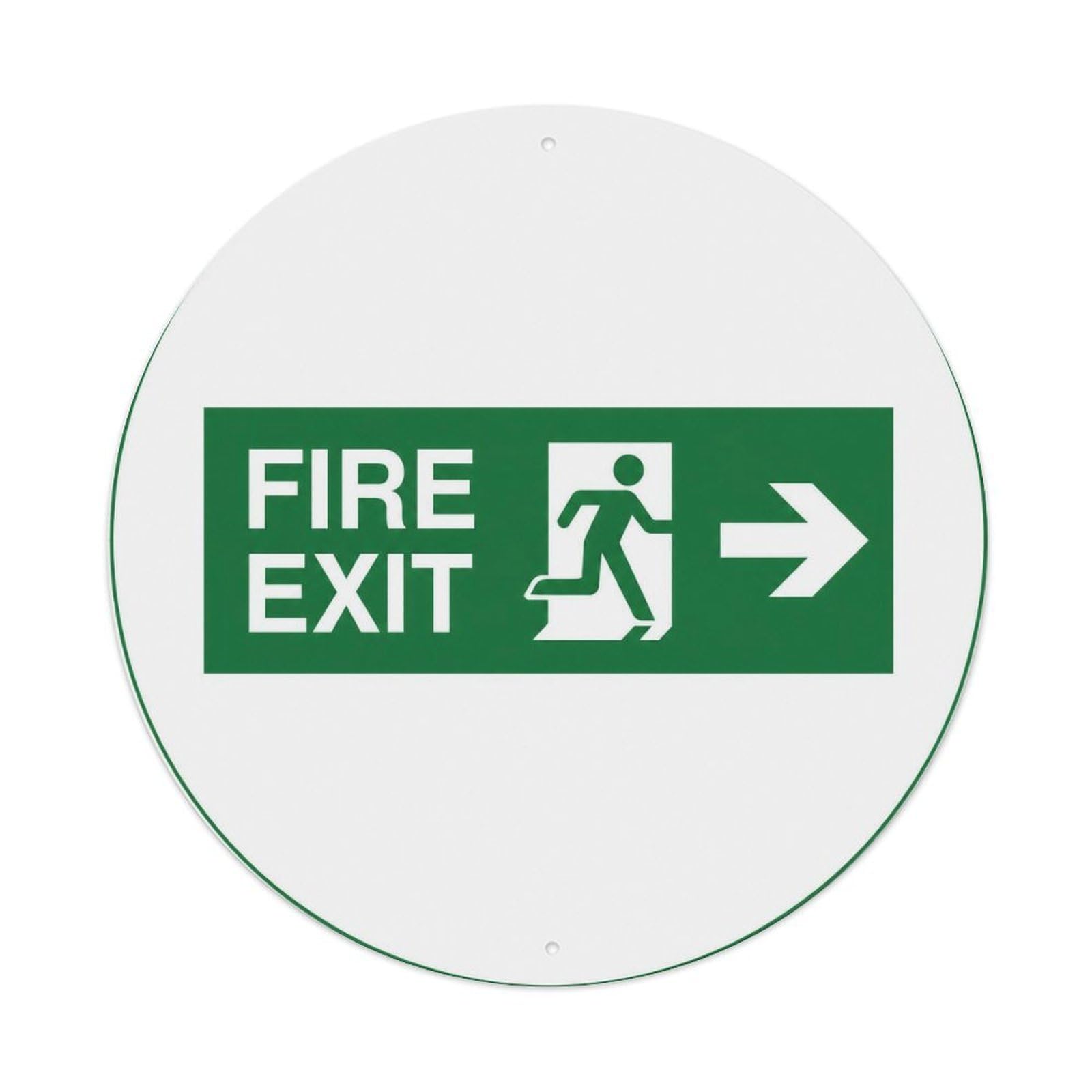 Olyhtr 8X8inch Classic Style Fire Exit Caution Icon British Traditional Typography Metal Tin Sign