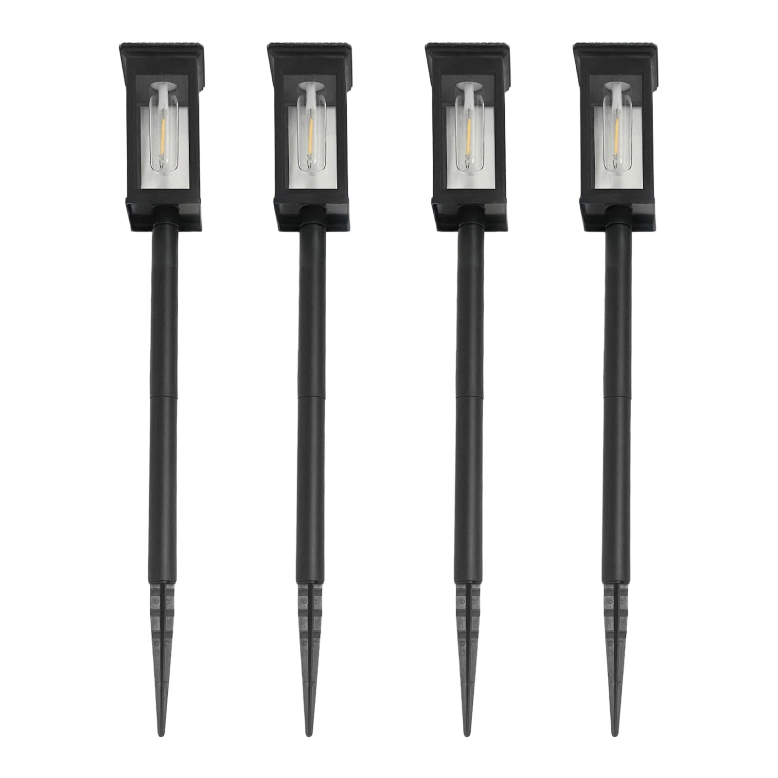 Hsioluted 4Pieces Outdoor Solar Pathway Lighting Automatic Day Night Sensors and Weather Resistant Texture Waterproof Garden Light