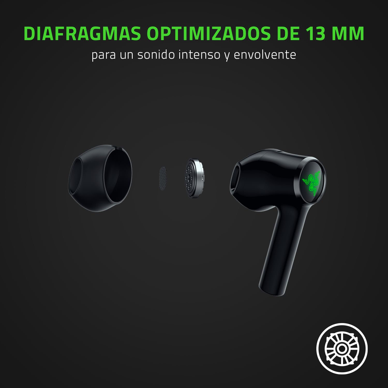 Razer Hammerhead True Wireless X - Auriculares inalámbricos (in-ear, latencia ultrabaja, aplicación móvil, diafragma de 13 mm, Bluetooth 5.2 con emparejamiento automático) Negro