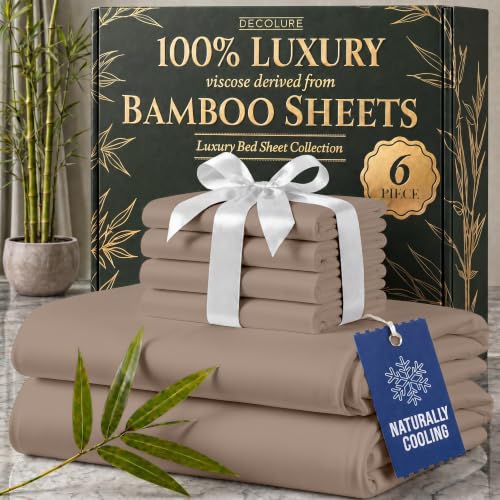 DECOLURE 6-Piece Bamboo Sheet Set