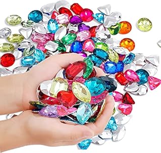 RICHNESS Pirate Treasure Jewels Jumbo Bling Diamonds Multi-Colored Treasure for Pirate Party Pack of 80pcs