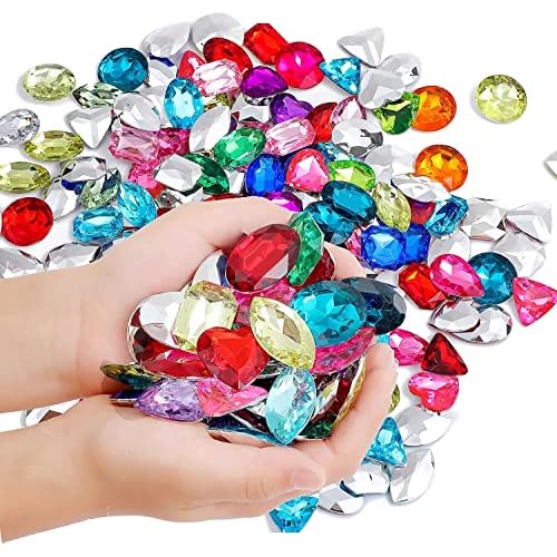 RICHNESS 80 Pirate Jewels Jumbo Gems for Kids Plastic Gemstones Party Decor…