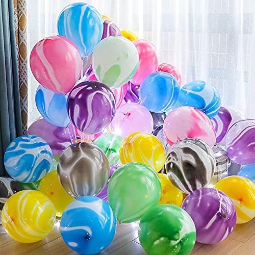 Miniatura 5 de 50 globos de látex de mármol de ágata colorida de 10 pulgadas para fiesta de cumpleaños, decoración de boda, baby shower, ágata, suministros de