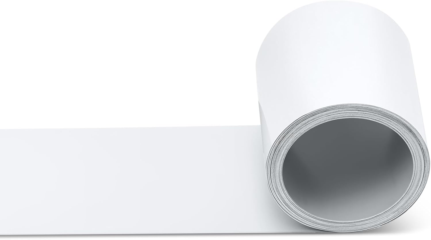 White Aluminum Flashing Roll 3.94inch x 50ft for Roof, Prevents Roofing Stains, Aluminum Roll Weatherproofing Garden Strip for Moss Prevention