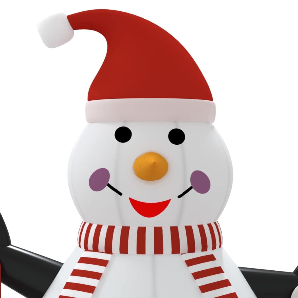 Aufblasbarer Schneemann mit LEDs, 300 cm Höhe, Oxford-Gewebe wetterfest, mit integrierter Weihnachtsbeleuchtung, Lichtschlauch und Timer, ideal für Garten