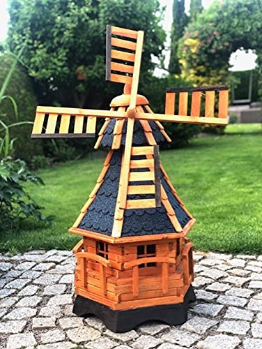 DARLUX handgefertigte Garten-Windmühle aus Holz und...