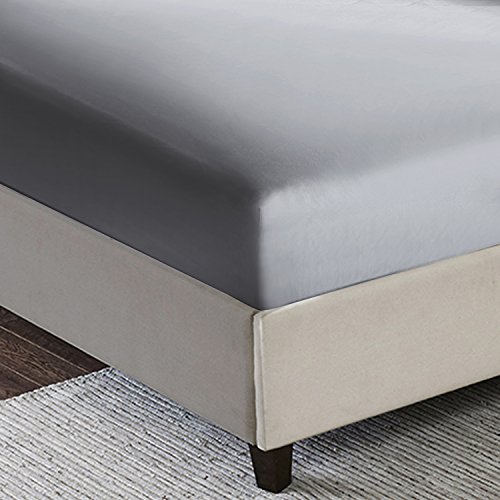 Artall Satin Bed Set Silky Soft 4 Pcs Bedding Set With Deep Pocket Satin Sheet Set King Size With 2 Pillowcase, Grey #TOP2