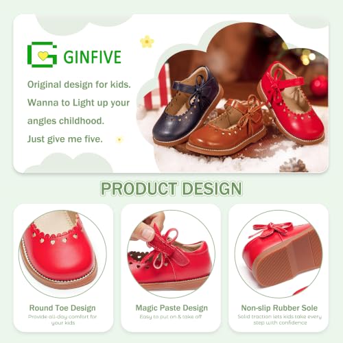 Image of GINFIVE Toddler Girls Mary Jane School Oxford Dress Flat Shoes for Wedding