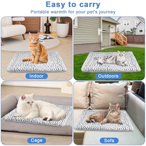 PETS Self Heating Cat Bed Heated Cat Blanket Washable Warming Pet Pad Electric-Free Heat Bed Puppy Cushion Small Thermal Mat Reversible 50 x 60cm - Image 6