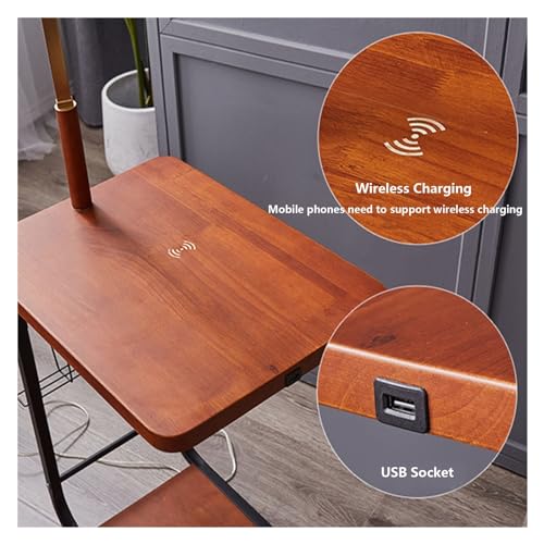 Lámpara de pie ahorra espacio con mesa y USB para salones pequeños 5