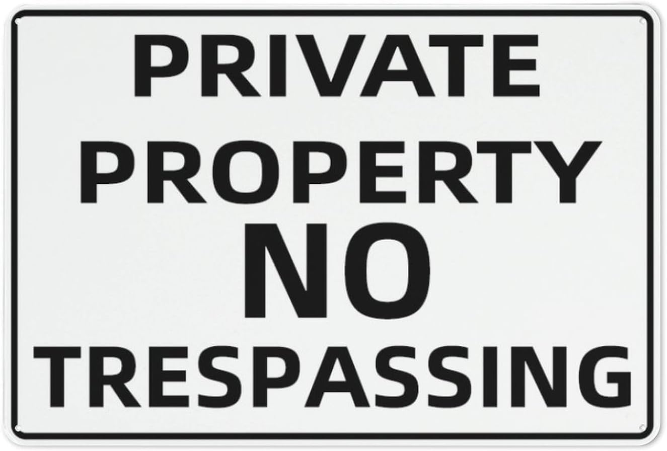 Private Property No Trespassing Rust-Free Aluminum Warning Sign - Weather Resistant, Waterproof, Easy to Mount for Villa, Farm, Private Estate, Indoor/Outdoor 8x12 inch​