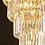 High Ceiling Chandelier Crystal Modern: 24" 5-Tiered Dimmable Staircase Chandeliers - Large Long Gold Hanging Pendant Light Fixture For Entryway Foyer Living Room - Round Flush Mount Ceilings Lights