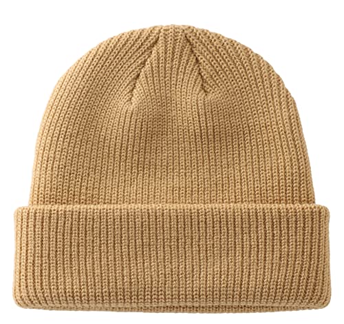 Connectyle Classic Mens Warm Winter Hats Acrylic Knit Cuff Beanie Cap Daily Beanie Hat (Khaki) Medium