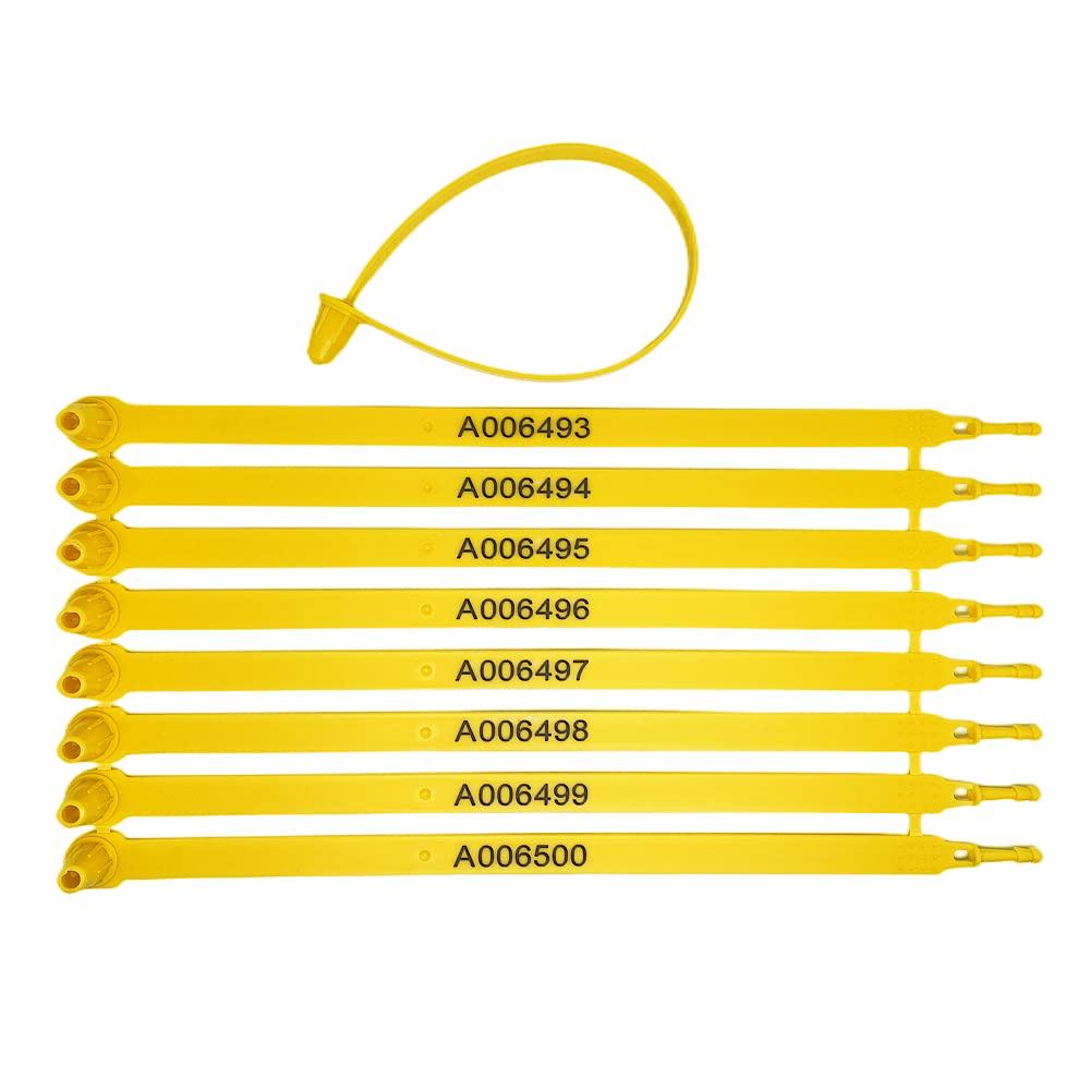 Photo 1 of ATEVtaa Yellow Safety Plastic Truck Seals Tamper Evident ? Use for Truck, Trailer, Numbered Sequentially Disposable Container Shipping Transport