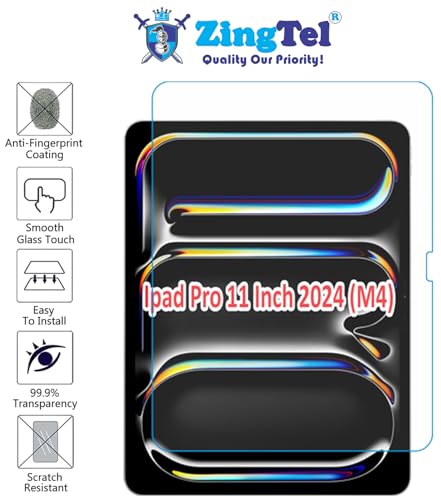 Image of Screen Guard Designed For iPad Pro 11 Inch 2024 M4 (5th Generation) Nano Fiber Tempered Glass Screen Protector Flexible, HammerProof & Shatterproof