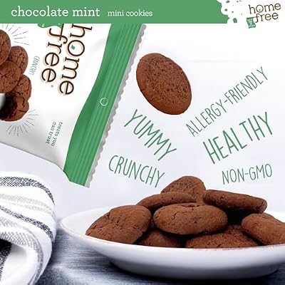 Homefree Chocolate Mint Mini Cookies, Gluten Free, Nut Free, Vegan, Individually Wrapped Packs, School Safe and Allergy Friendly Snack, 0.95 oz. (Pack of 30)