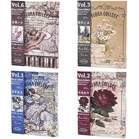 NAESM 160 Pcs Vintage Scrapbook Paper Set Cover