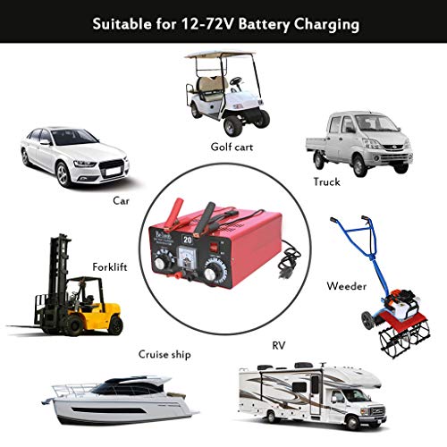 Beleeb Battery Charger Automotive, 12V/24V/36V/48V/60V/72V Voltage Adjustable Trickle Charger/Maintainer,40-150Ah 12A Max,Charge for Boat Marine Truck Lawn Mower Car Golf Cart - Thumbnail 6