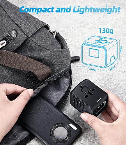 homye adaptateur voyage, adaptateur prise universelle avec type c + 3 ports usb & prise ac, adaptateur prise france vers usa uk allemagne thaïlande italie australie chine japon