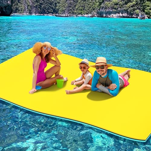 8x6FT Lily Pad Floating Mat, Floating Water Mat for Lake, 3 Layers Tear-Resistant XPE Foam Portable Lily Pad Float for Adults and Kids